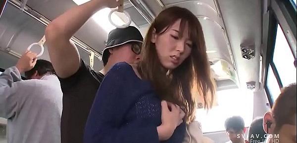  Japanese cute girl is fucked in the bus Molester Bus